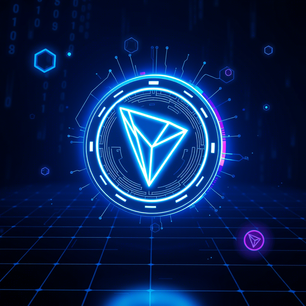 TRON cryptocurrency logo," "TRON ecosystem infographic," "TRON price chart.